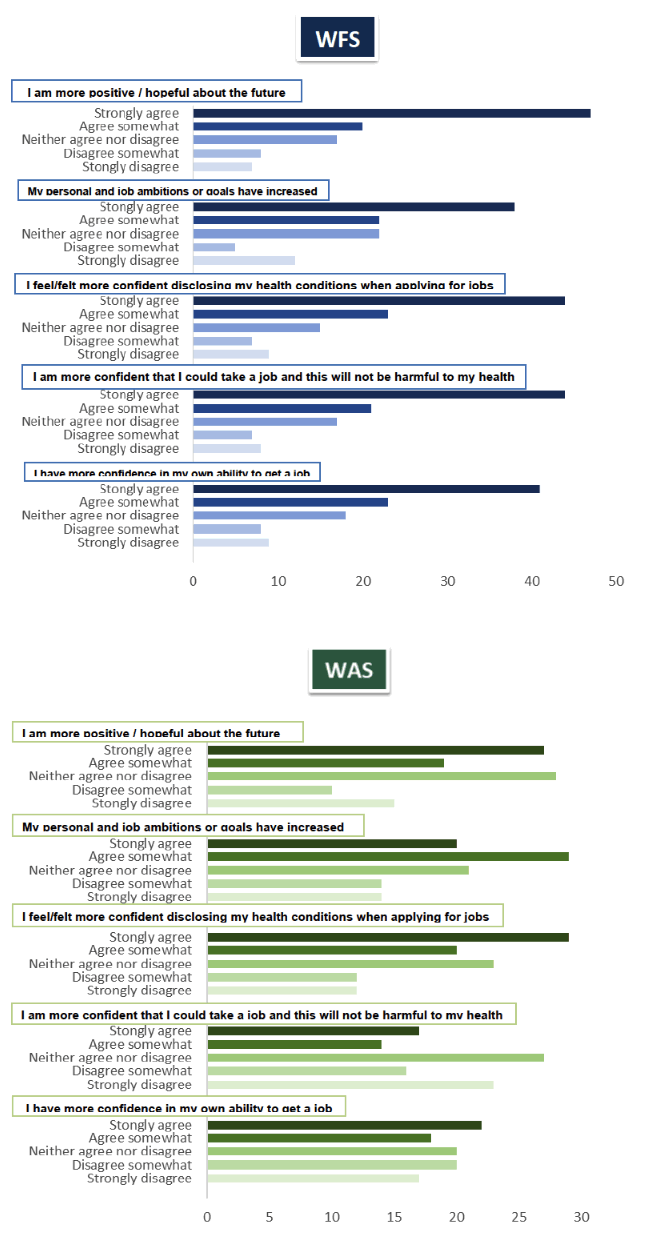 Figure 3.5 Statements about the personal impact of support