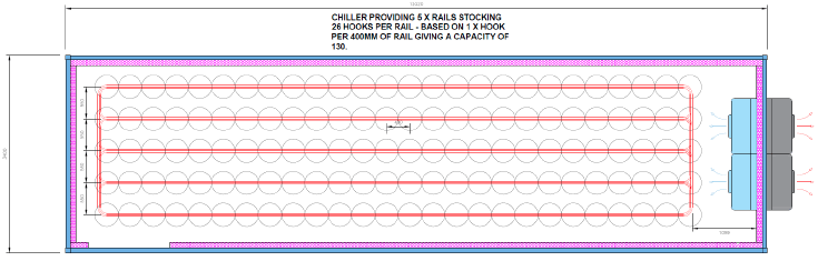 Figure 6. Outline of Fisher UK chill unit for docking stations