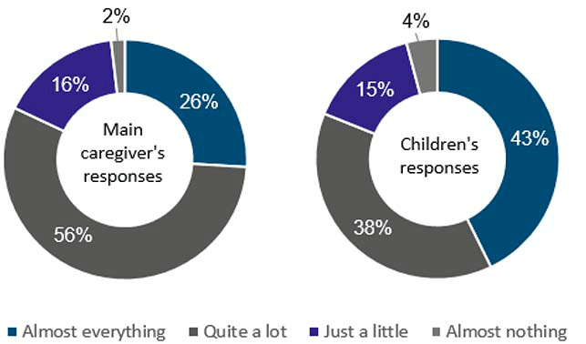 Children and parents both reported parents knowing a lot about their children’s online behaviour