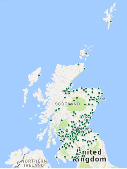 This figure shows Scottish Water waste water treatment facilities which treat loads greater than 2,000pe