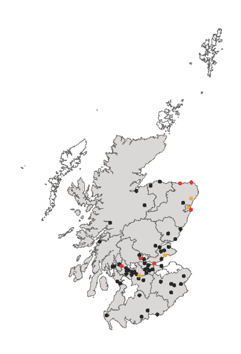A series of map charts showing the locations of Wastewater Treatment Works where BA.2 has been detected at various dates between January and February 2022.