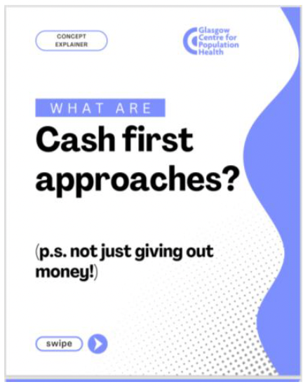 An image of the front cover of Glasgow Centre for Population Health Cash-First Concept Explainer
