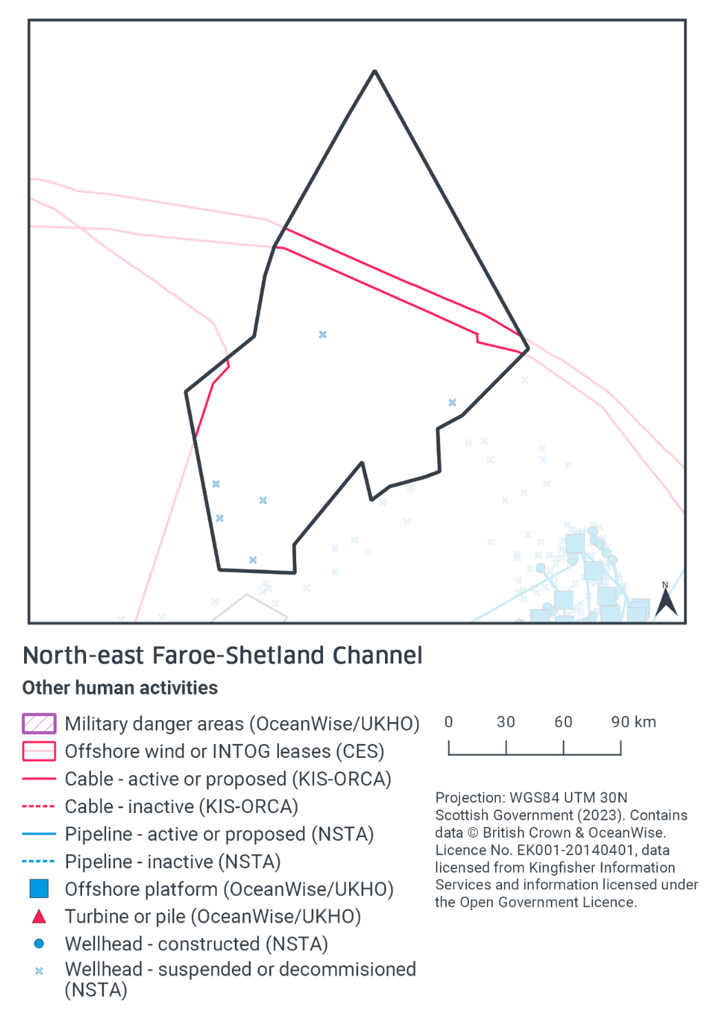 Other offshore activities occurring within or near to the North-East Faroe-Shetland Channel.
