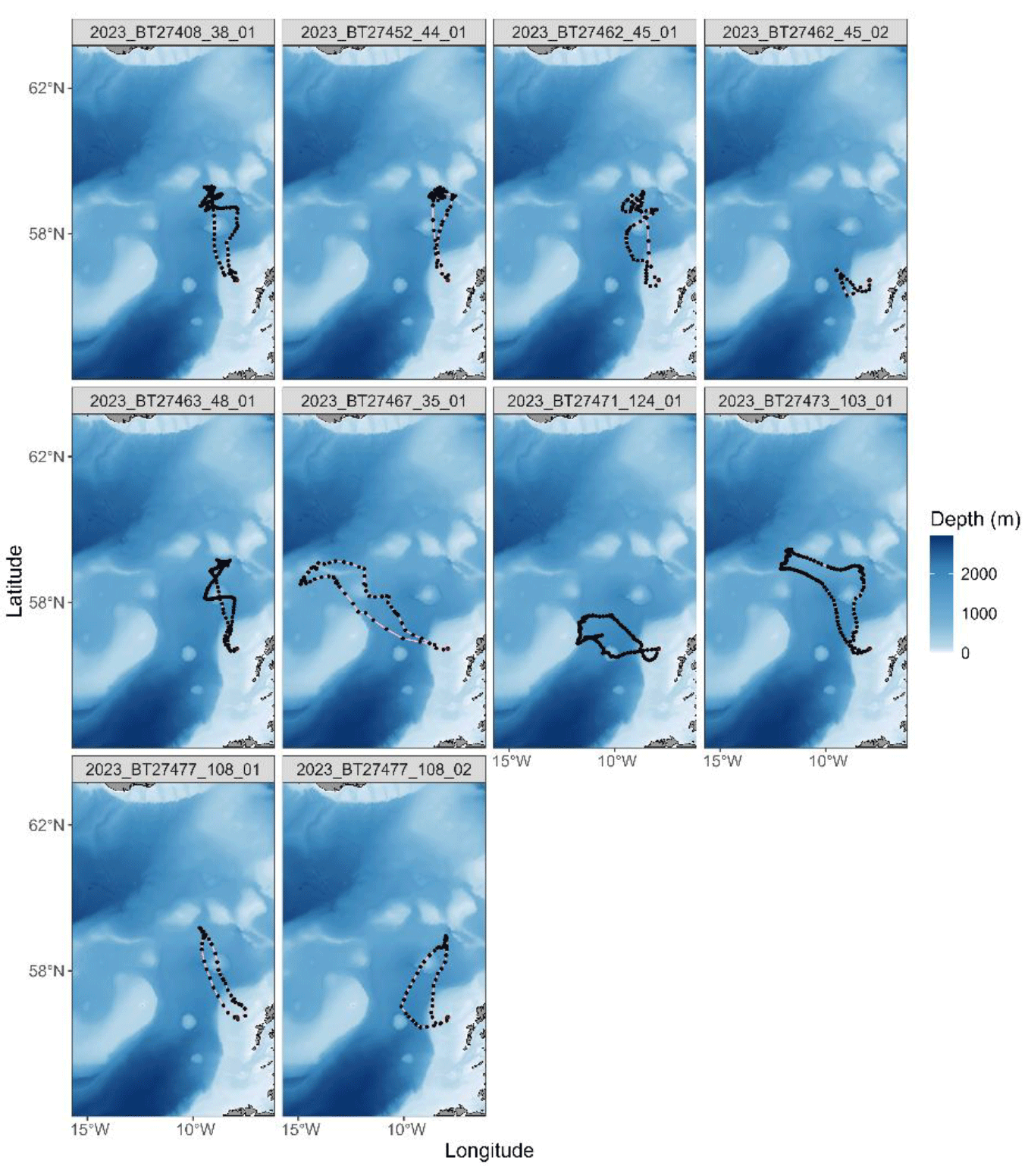 A series of GPS tracks from Leach's Storm-petrels during incubation between June and July 2023 from St. Kilda.