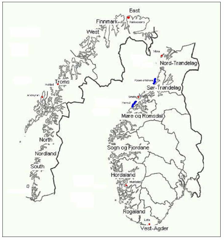 Figure 3-7 Major Norwegian Wind Farm Developments
