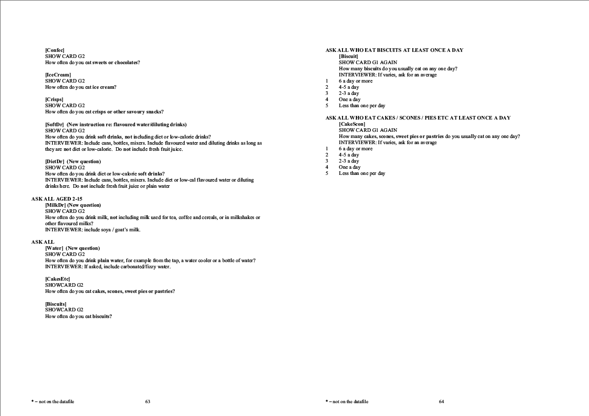 Household questionnaire, individual and nurse questionnaires