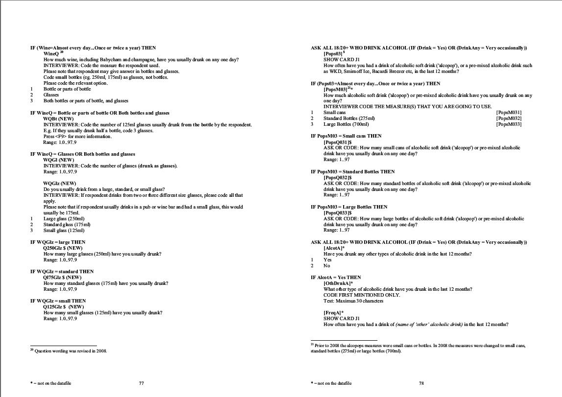 Household questionnaire, individual and nurse questionnaires