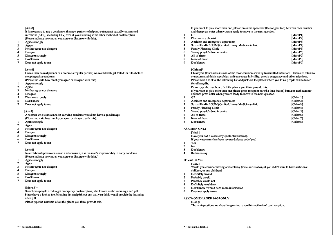Household questionnaire, individual and nurse questionnaires