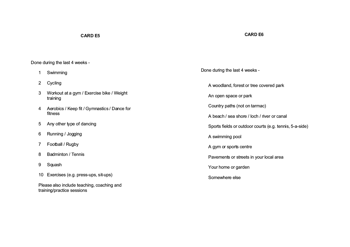 Stage 1 Show cards - Interviewer