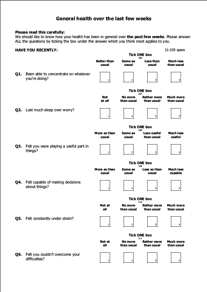 Self-completion booklet for 13-15 year olds