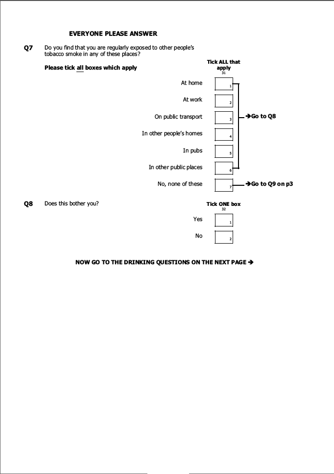 Self-completion booklet for young adults