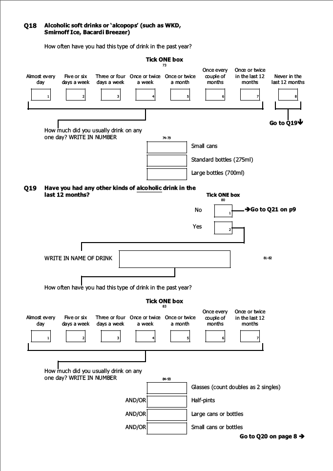 Self-completion booklet for young adults