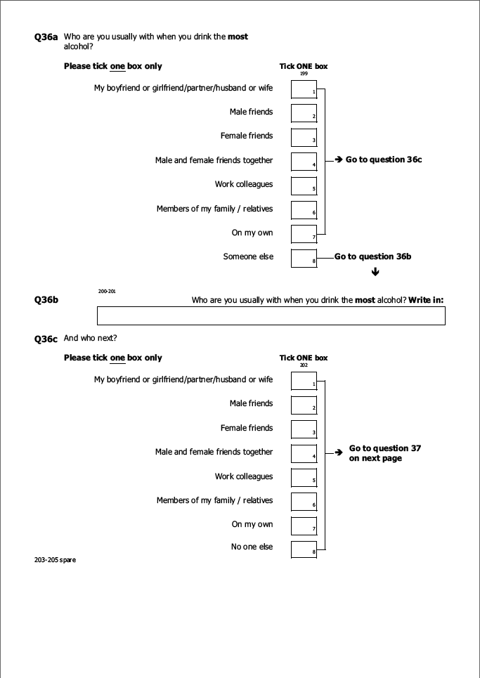 Self-completion booklet for young adults