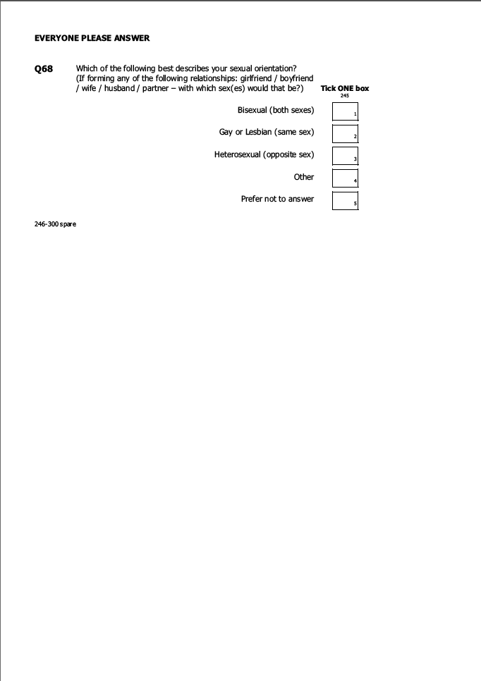 Self-completion booklet for young adults