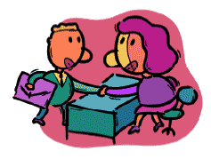 two people meeting