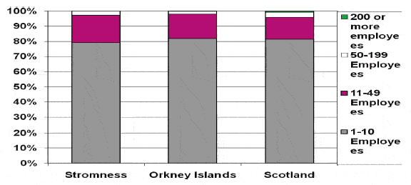 Figure 2.6: Businesses by Sizeband 2008
