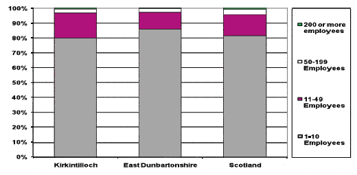 Figure 5.6: Businesses by Sizeband 2008