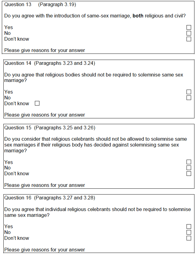 Questions 13 to 16