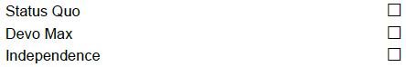 tick box questions