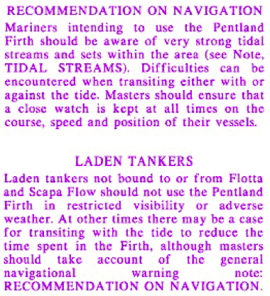 Figure 4.1 Chart Guidance for the Pentland Firth Figure 4.1 Chart Guidance for the Pentland Firth