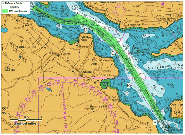 Figure 8.15 Kirkwall-Eynhallow Recreational 90% Lane Boundaries Figure 8.15 Kirkwall-Eynhallow Recreational 90% Lane Boundaries