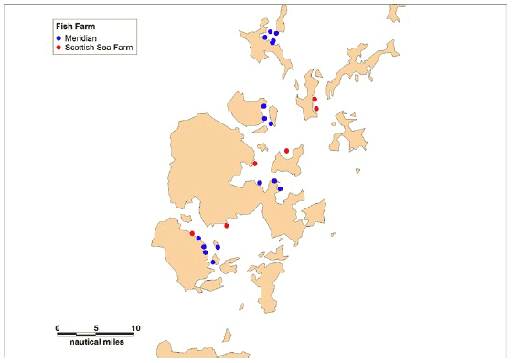 Figure 9.3 Selected Fish Farm Locations Figure 9.3 Selected Fish Farm Locations