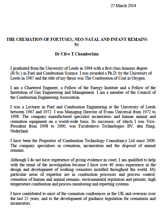Annex F - Dr Chamberlain Report