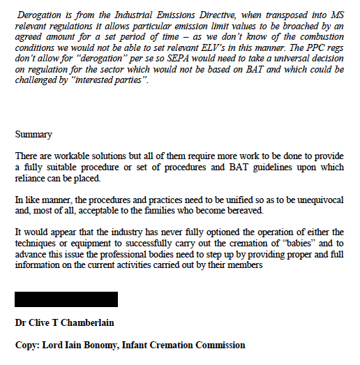Annex G - Dr Chamberlain Supplementary Note to SEPA and Comments