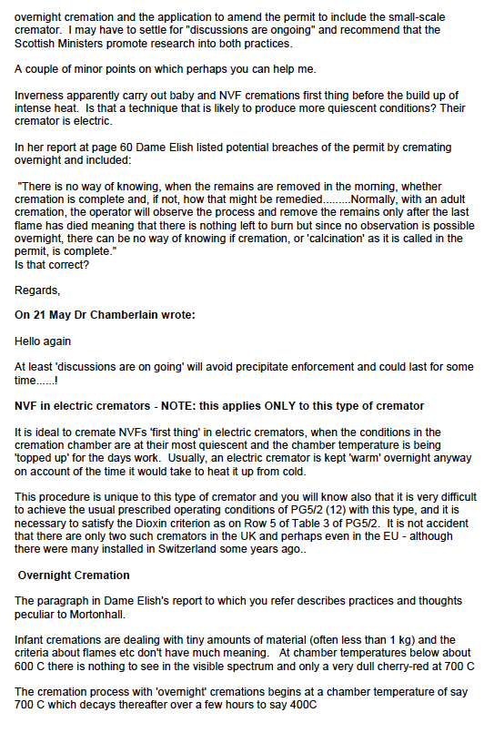 Annex G - Dr Chamberlain Supplementary Note to SEPA and Comments