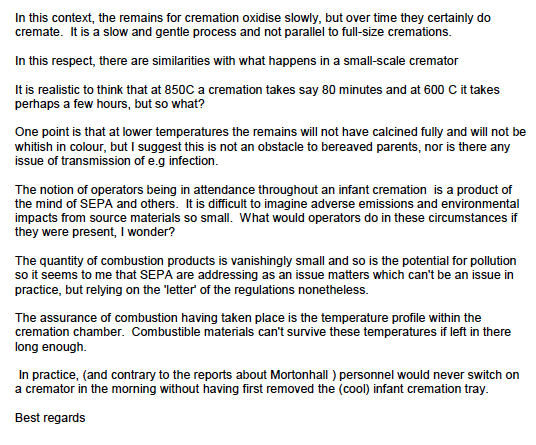 Annex G - Dr Chamberlain Supplementary Note to SEPA and Comments