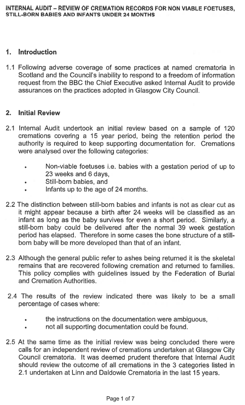 Annex I - Glasgow Audit Report 