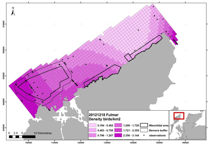 Figure 126 &ndash; December fulmar density surface model from digital aerial survey