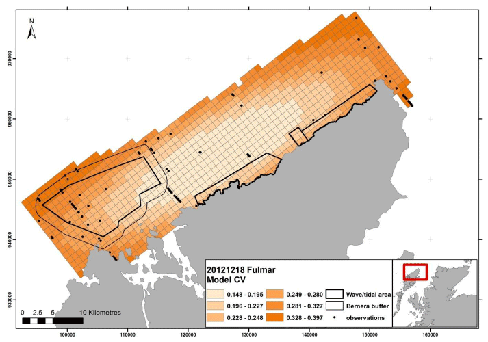 Figure 127 - December fulmar coefficient of variance map from digital aerial survey