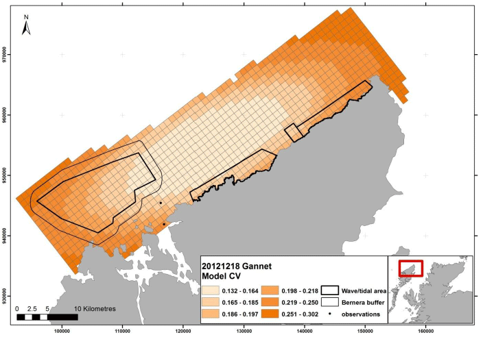 Figure 129 - December gannet coefficient of variance map from digital aerial survey