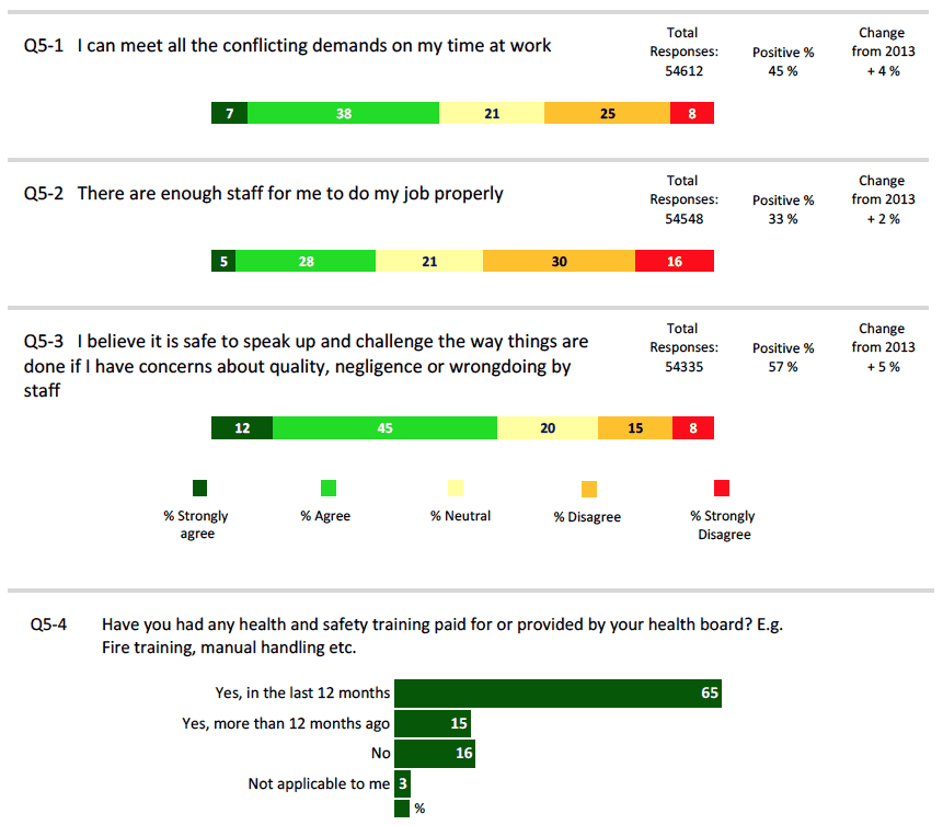 Figure 9 ‐ Provided with a Continuously Improving and Safe Working Environment Promoting the Health and Wellbeing of Staff, Patients and the Wider Community