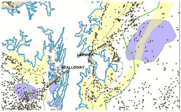 Fig 6.1.2 Pings from Demersal Vessels and Port Entry Routes 