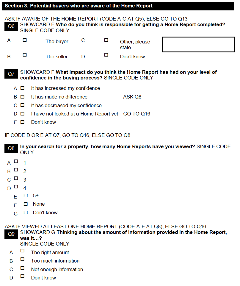 Section 3: Potential buyers who are aware of the Home Report