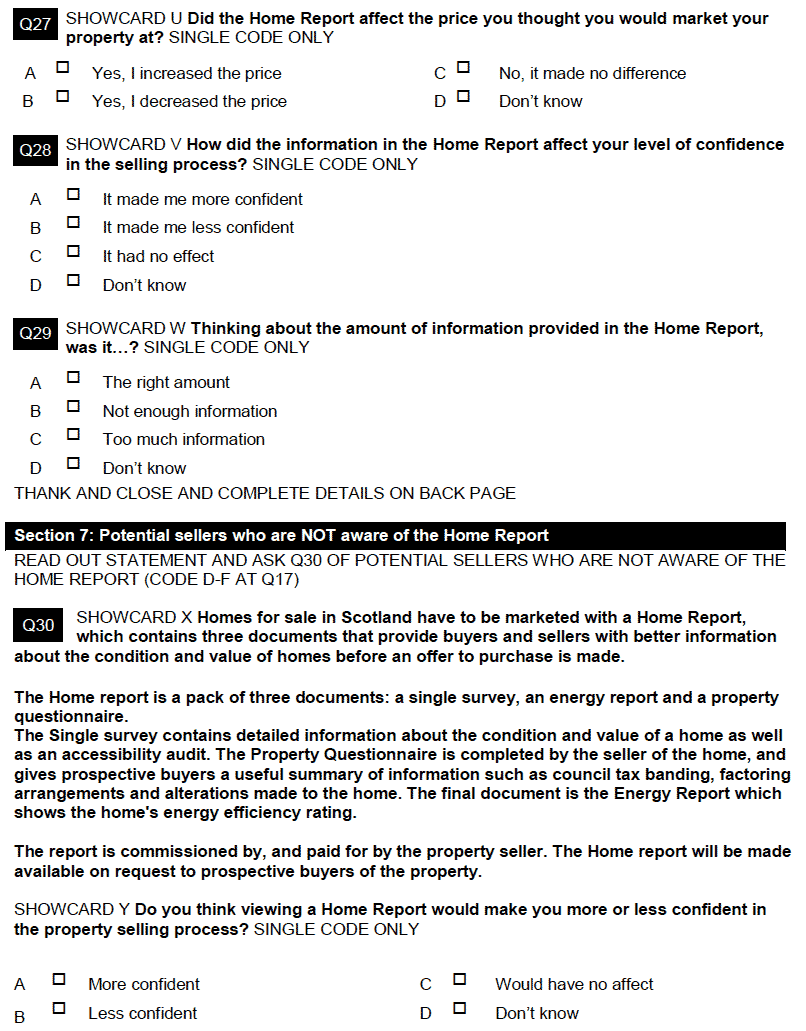 Section 6: Potential Sellers who are aware of the Home Report