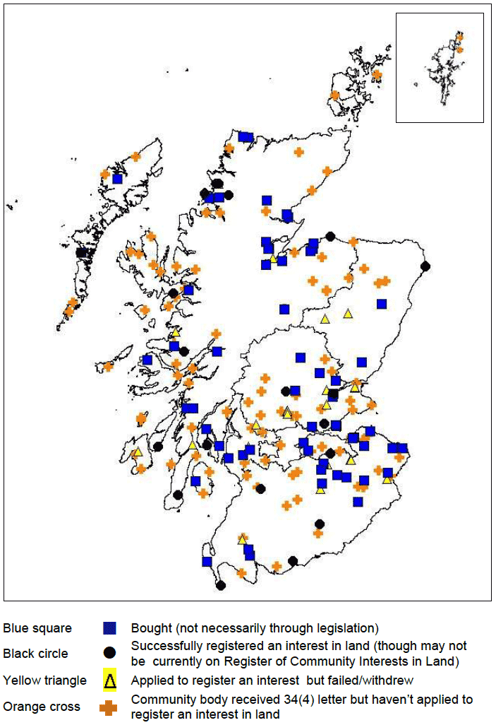 Figure 1.2: Map of community bodies who have received a Section 34(4) letter as part of CRtB legislation