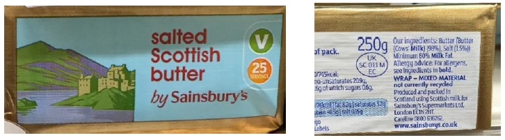 JS Scottish Salted Butter - produced and packed in Scotland using Scottish milk JS Scottish Salted Butter - produced and packed in Scotland using Scottish milk