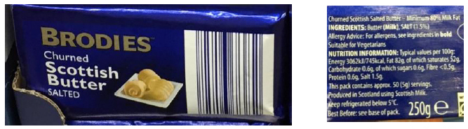 Aldi Brodies Scottish Salted butter - produced in Scotland using Scottish milk Aldi Brodies Scottish Salted butter - produced in Scotland using Scottish milk