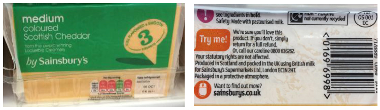 Sainsbury's Scottish Mature Coloured Cheddar - produced in Scotland and packed in the UK using British milk Sainsbury's Scottish Mature Coloured Cheddar - produced in Scotland and packed in the UK using British milk