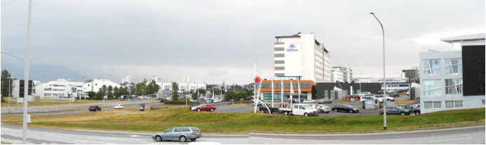 Figure 25: Geothermal wellfield in Reykjavik. The wells are in inconspicuous cabins about the size of bus shelters