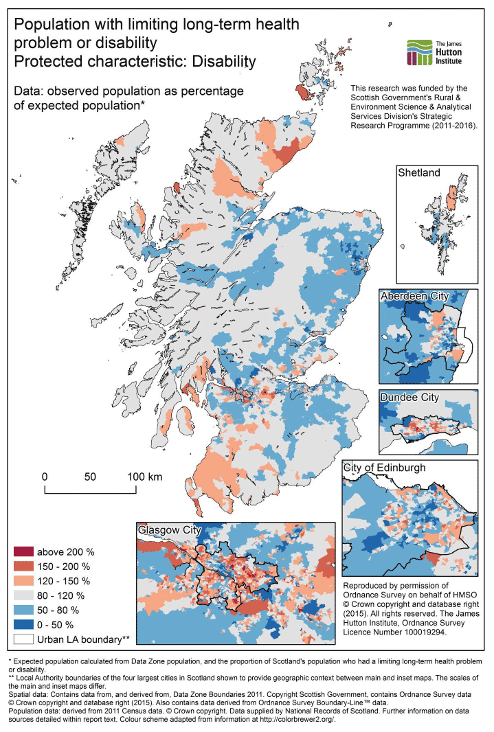Figure B.3.: Female population aged 65 or over, Scotland. Figure B.3.: Female population aged 65 or over, Scotland.