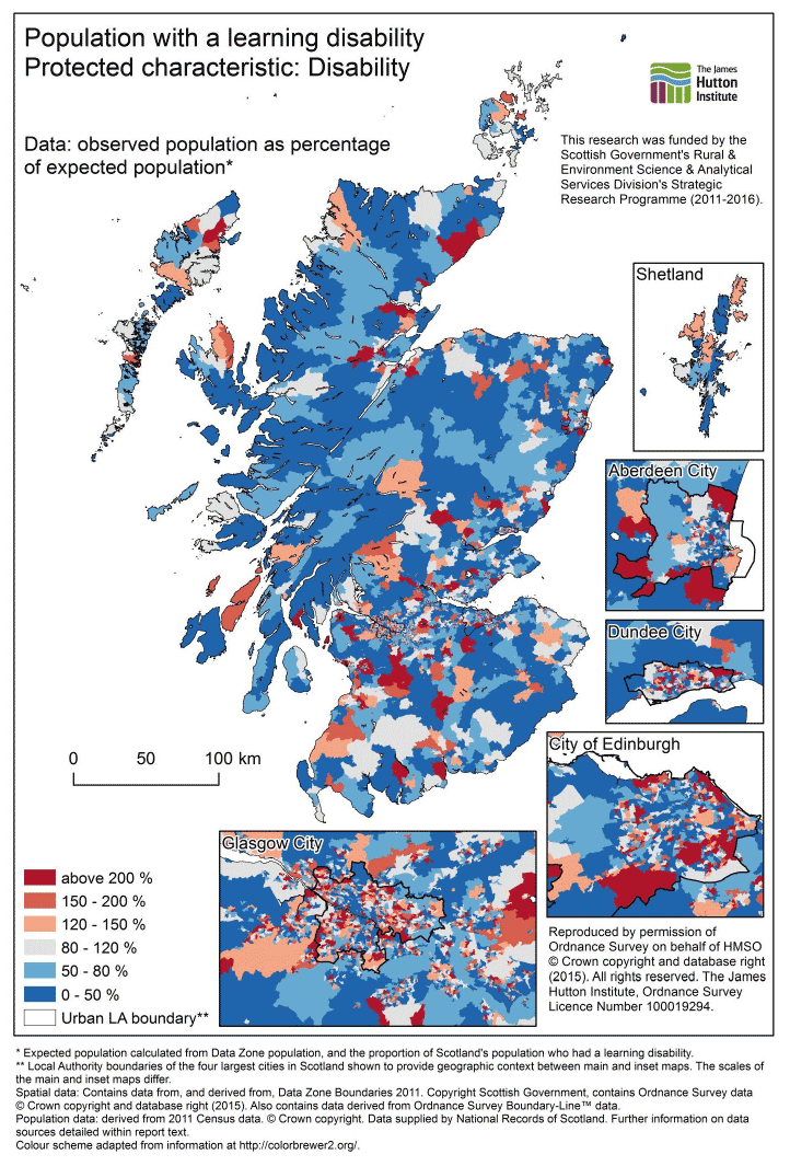 Figure B.5.: Population with a physical disability, Scotland. Figure B.5.: Population with a physical disability, Scotland.
