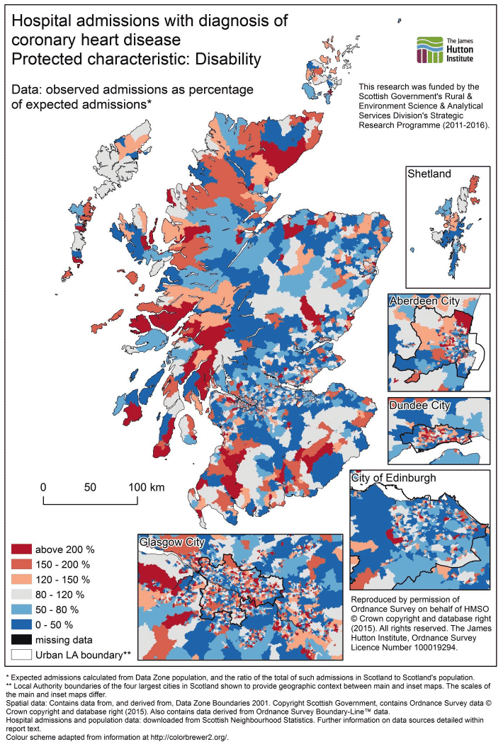 Figure B.7.: Hospital admissions with a diagnosis of coronary heart disease, Scotland. Figure B.7.: Hospital admissions with a diagnosis of coronary heart disease, Scotland.