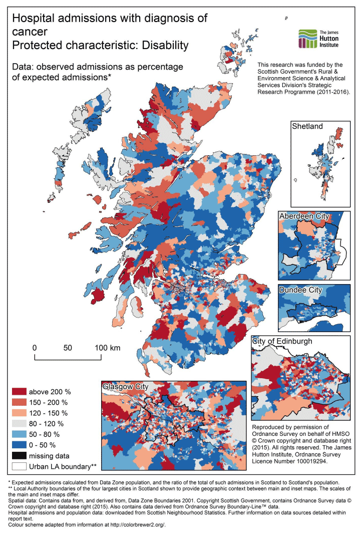 Figure B.8.: Hospital admissions with a diagnosis of cancer, Scotland. Figure B.8.: Hospital admissions with a diagnosis of cancer, Scotland.