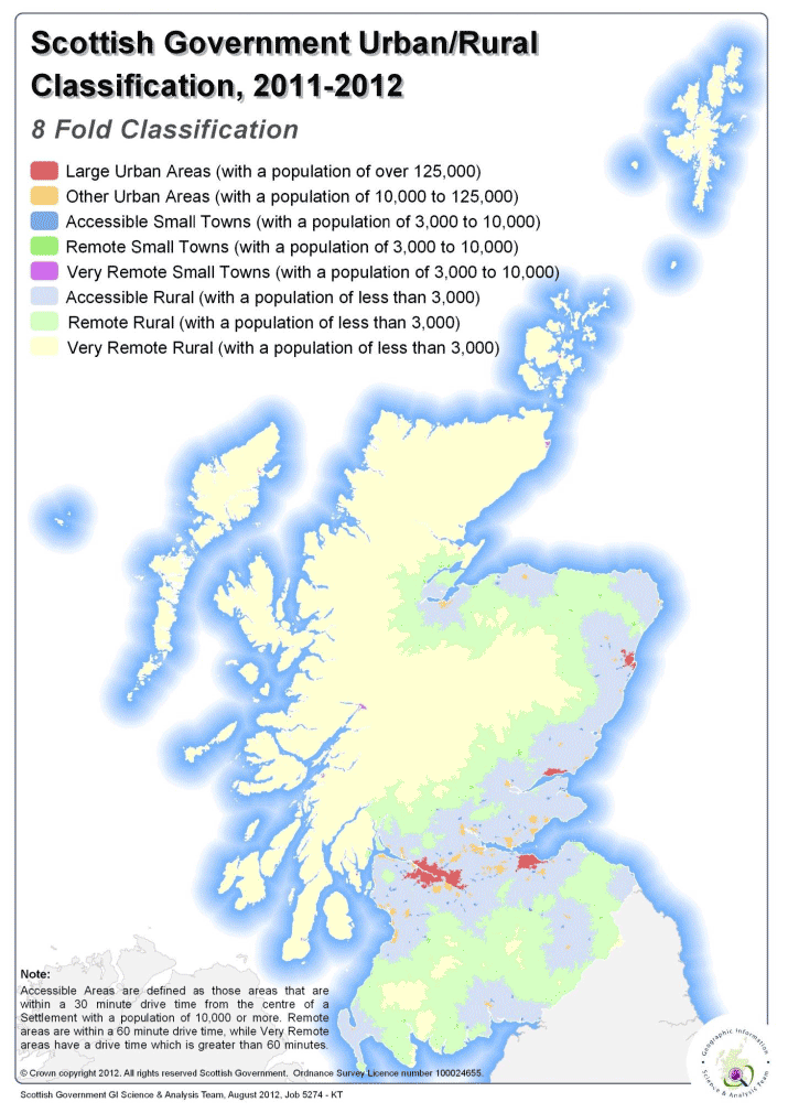 Figure 2: The 8-fold urban-rural classification, 2011/2012 Figure 2: The 8-fold urban-rural classification, 2011/2012