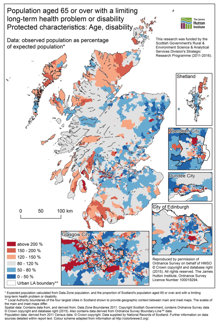 Figure 5: Population aged 65 or over with a limiting long-term health problem or disability, Scotland. Figure 5: Population aged 65 or over with a limiting long-term health problem or disability, Scotland.