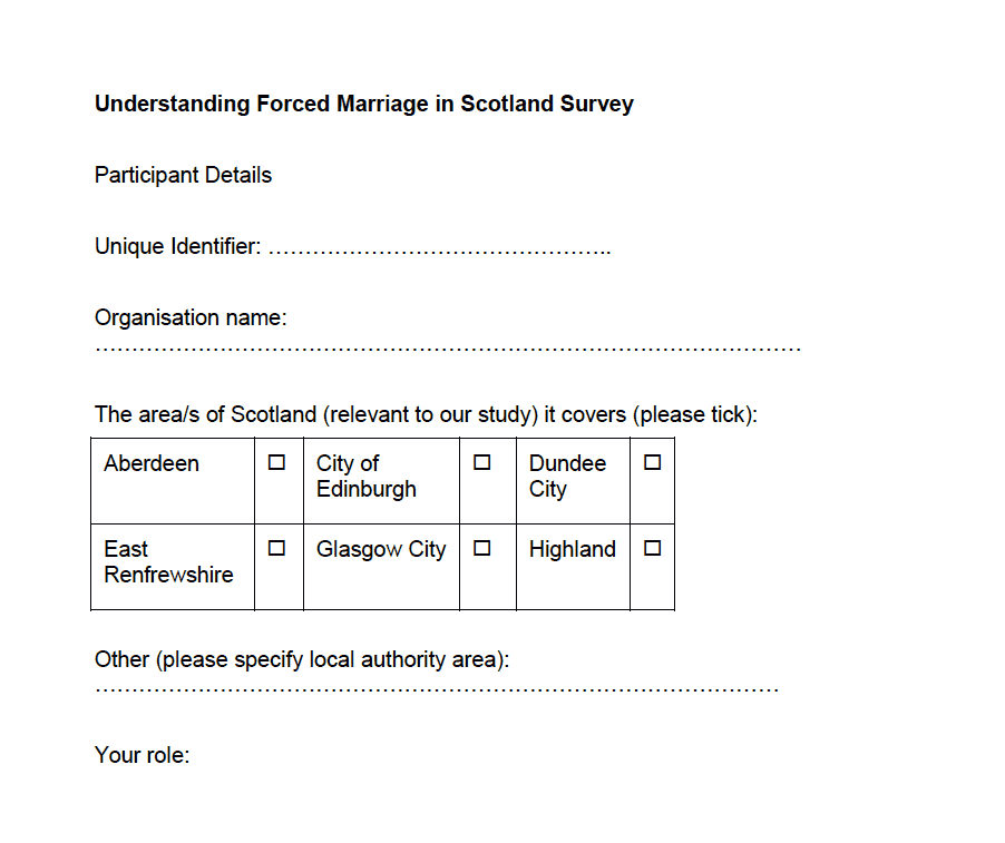 Understanding Forced Marriage in Scotland Survey